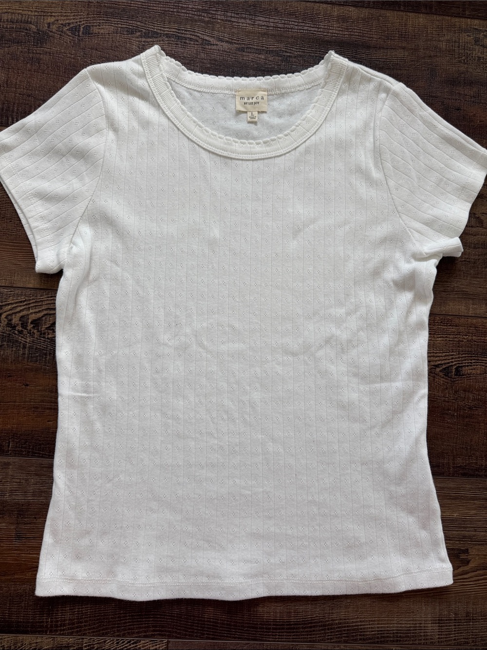 Marea Pointelle short sleeve crew neck